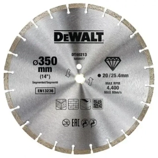 DT40213 DeWALT Diamantový segmentový kotouč 350 x 25,4 mm, suché řezání
