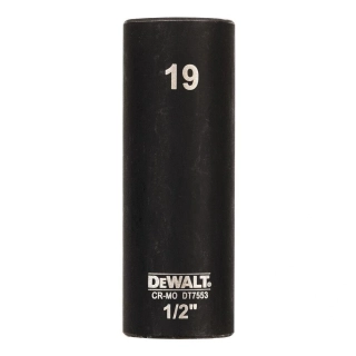 DT7553 DeWALT Nástrčný rázový klíč dlouhý 1/2" 19/78 mm, EXTREME IMPACT