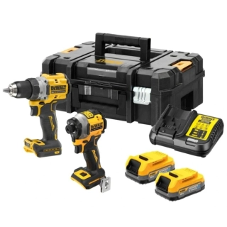 DCK2051E2T DeWALT Aku bezuhlíková sada nářadí 18V XRP aku vrtačka DCD800N a kompaktní rázový utahovák DCF850N, 2x 1.7 Ah XR Li-Ion POWERSTACK