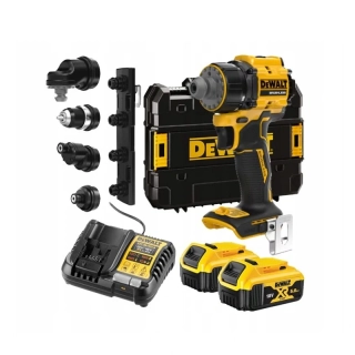DCD803P2T DeWALT Aku bezuhlíková vícehlavá vrtačka 18V XR 2x 5,0Ah Li-Ion, TSTAK
