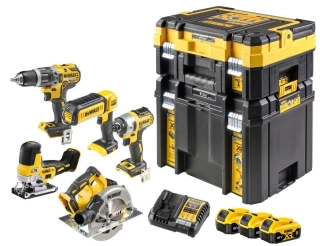 DCK500P3T DeWALT AKU kombinovaná sada XR 18V, 3x 5,0Ah Li-Ion, 2x TSTAK