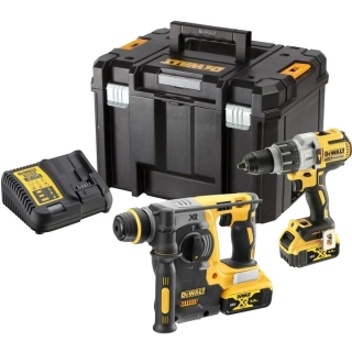 DCK229P2T DeWALT AKU kombinovaná sada XR 18V, DCD996 aku vrtačka s příklepem XRP a DCH273 kombinované kladivo SDS-Plus2x 5,0Ah Li-Ion, TSTAK