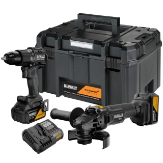 Aku bezuhlíková kombo sada 18V XR 2x5,0Ah příklepová vrtačka DCD86 a úhlová bruska 125mm DCG45M McLaren F1 Team DeWALT DCK2223MP2T