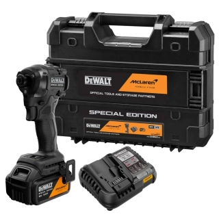 DCF86MP1T DeWALT Aku bezuhlíkový rázový utahovák 1/4" 18V XR 1x 5,0 Ah McLaren edition TSTAK