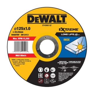 DT43902 DeWALT Řezný kotouč na nerez 125 x 1,0 mm EXTREME