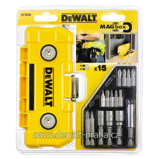 DT7918 DeWALT 15 dílná sada šroubovacích bitů v Mag Box