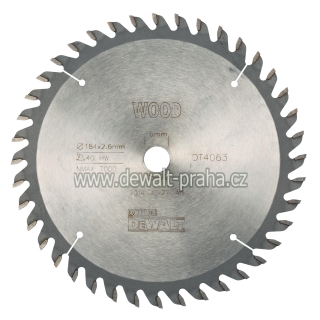 DT4063 DeWALT EXTREME Pilový kotouč 184 x 16 mm, 40 zubů