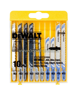 DT2294 DeWALT 10-dílná sada MIX plátků na dřevo a kov pro přímočarou pilu