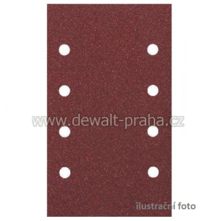 DT8622 DeWALT brusný papír na suchý zip, 8 otvorů,190 × 93 mm, P 120, 10 ks